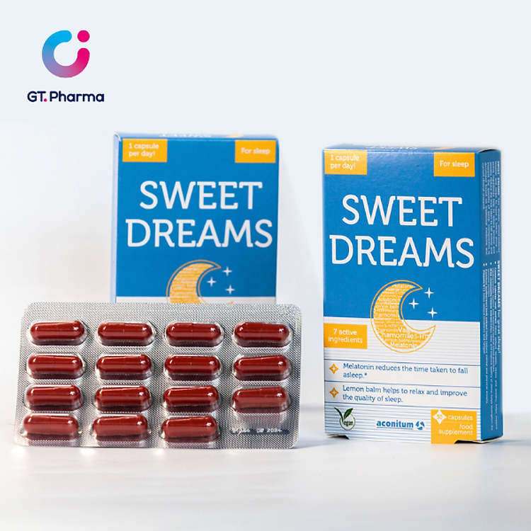 Viên uống thảo dược Sweet Dream giúp ngủ ngon Hộp 30 viên - Nhập khẩu chính hãng Châu Âu - nhathuocdrtam