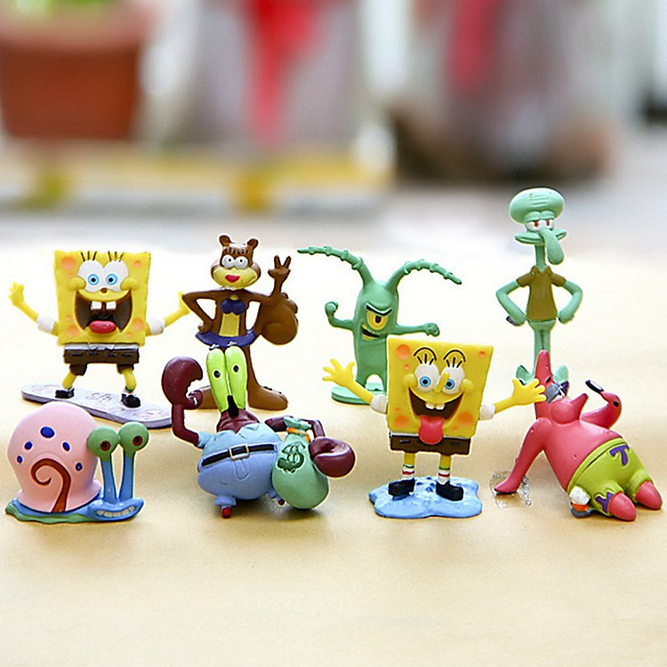 Bộ 08 Mô Hình Đồ Chơi Nhân Vật Sponge Bob - Bọt Biển Tinh Nghịch