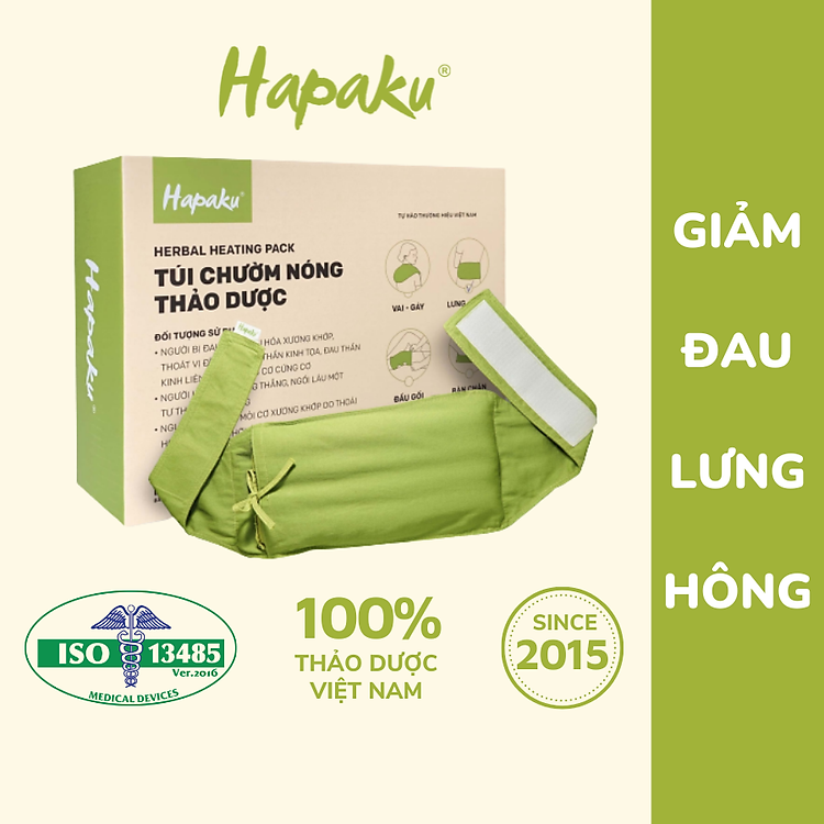 Túi chườm Lưng Hông - Gối chườm nóng thảo mộc dùng lò vi sóng làm nóng, giúp giảm đau lưng hông do thoái hóa, thoát vị đĩa đệm, căng cứng cơ, ngồi lâu ở một tư thế - Hapaku