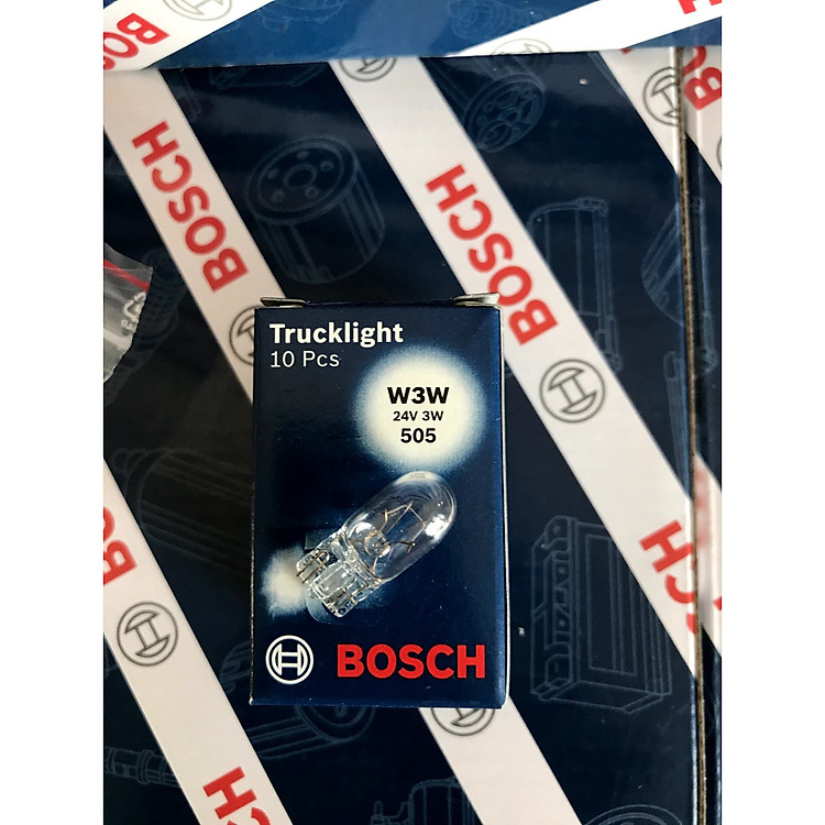 Hộp 10 bóng đèn Bosch bảng điều khiển , đèn báo đỗ xe W3W 24V 3W