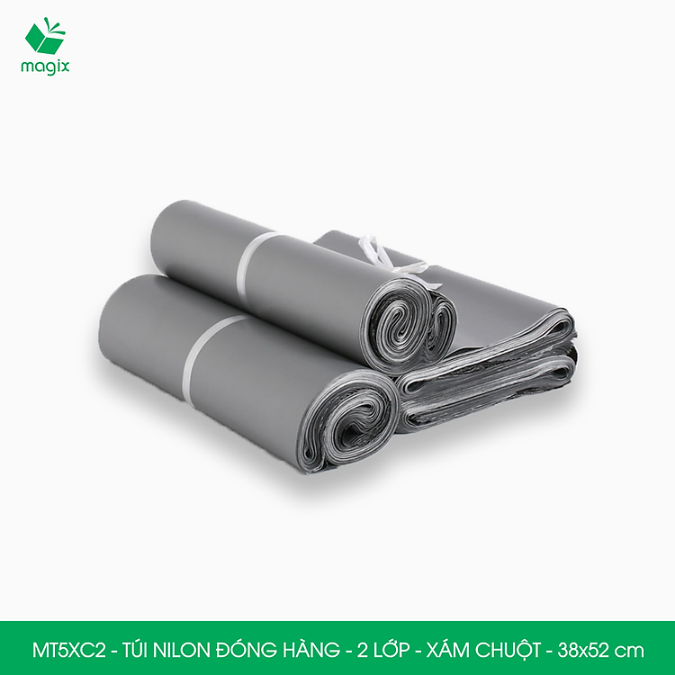 Túi Nilon Niêm Phong 2 Lớp (100 chiếc) 38x52 cm - Xám Chuột - Ảnh 4
