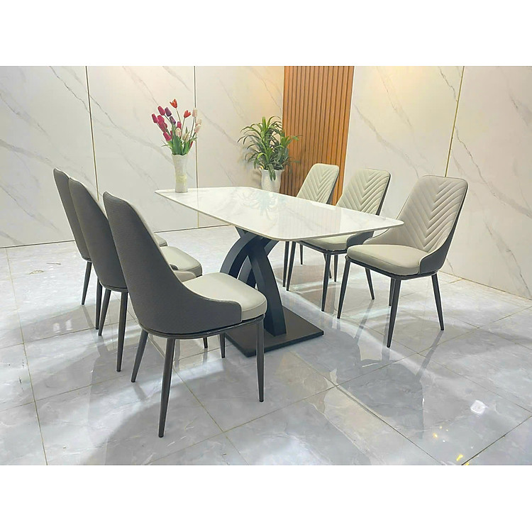 Bộ bàn ăn mặt đá nhập khẩu sang trọng, hiện đại CTL10 Juno Sofa nhiều lựa chọn