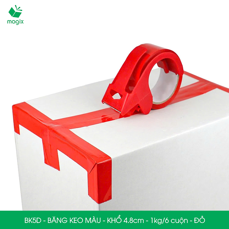 Băng keo màu đỏ khổ 4.8cm (1kg/6 cuộn) - Ảnh 4