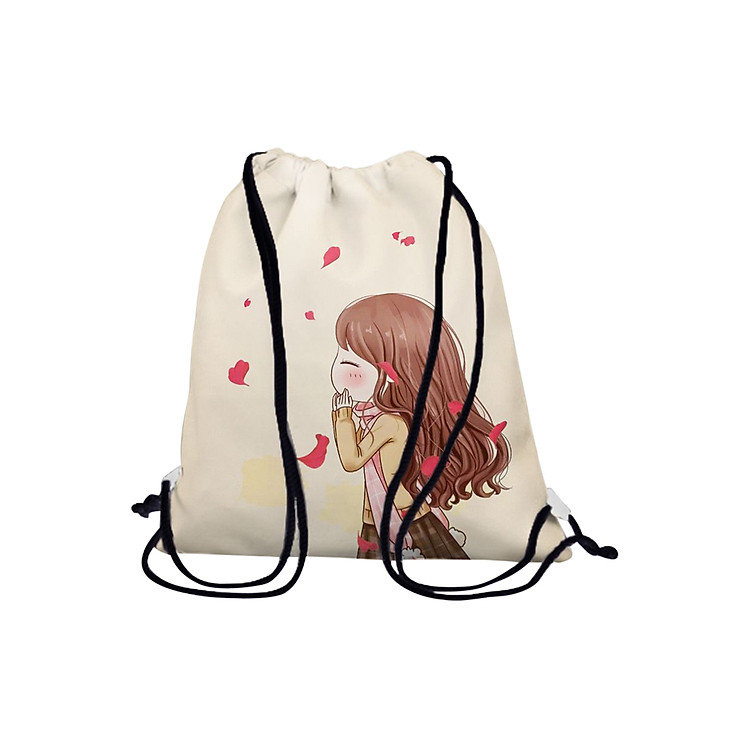 Túi Rút Unisex In Hình Bé Gái Nhận Hoa BDCP648