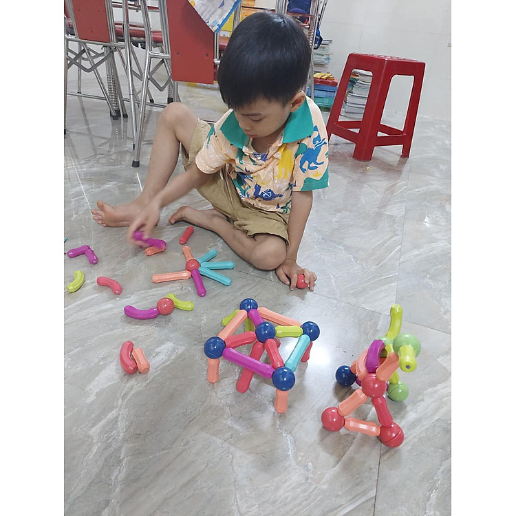 Đồ Chơi Xếp Hình Nam Châm 64 Chi Tiết Chính hãng Tiết kiệm - Hình ảnh 3