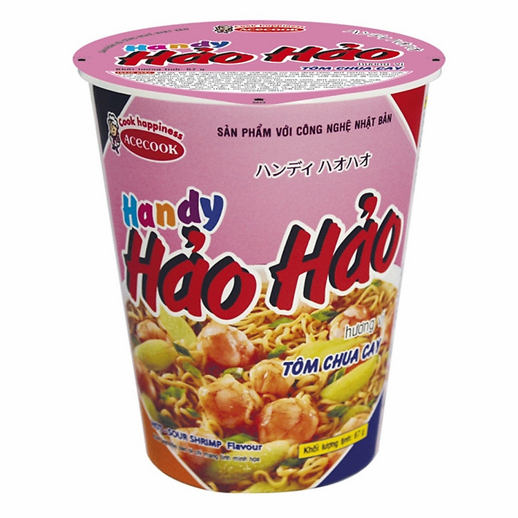 Mì Ly Hảo Hảo Handy Hương Vị Tôm Chua Cay Acecook (67g)