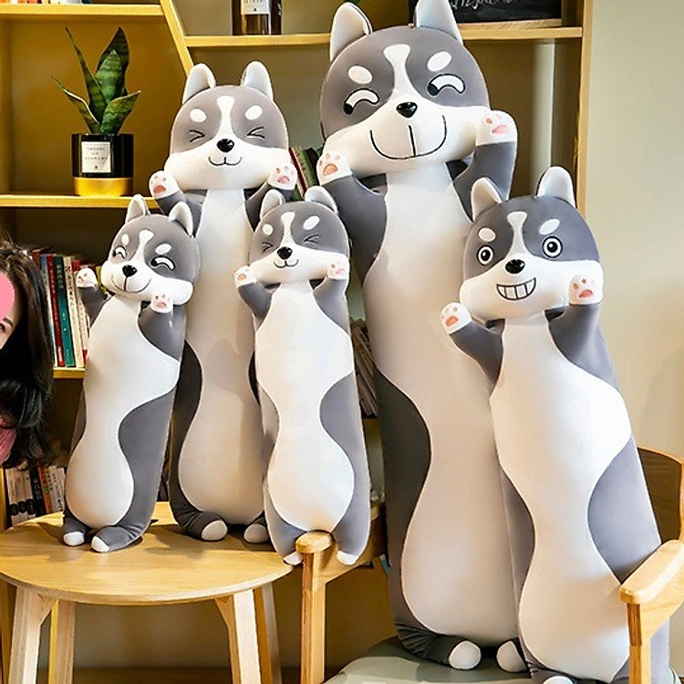 Mua tại Tiki: Thú nhồi bông chó husky dễ thương Chính hãng Tiết kiệm