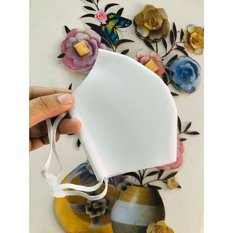 Bộ 10 khẩu trang vải màu trắng cho bé