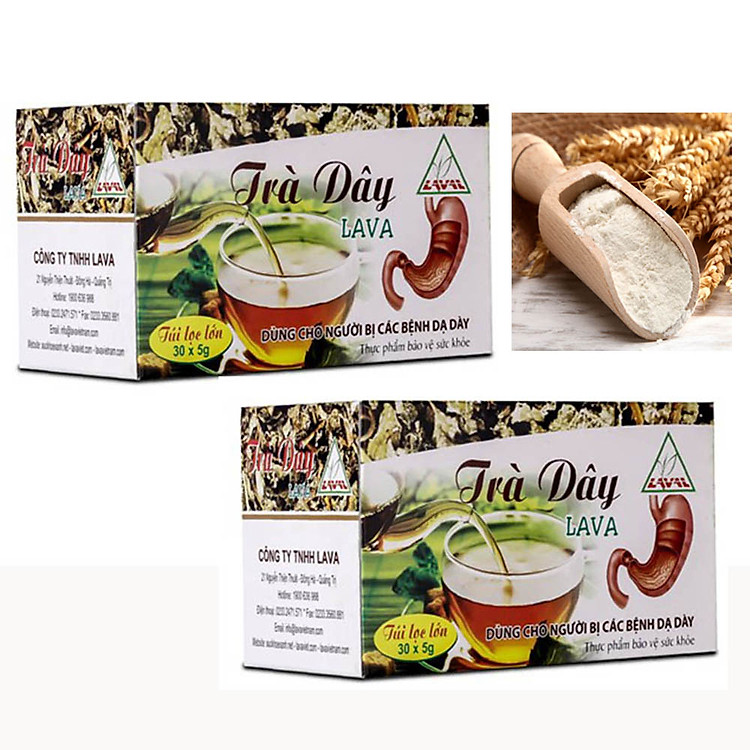 Bộ 2 Hộp Trà Dây LAVA ( Hộp 30 túi x 5gr ) + tặng 150gr bột yến mạch