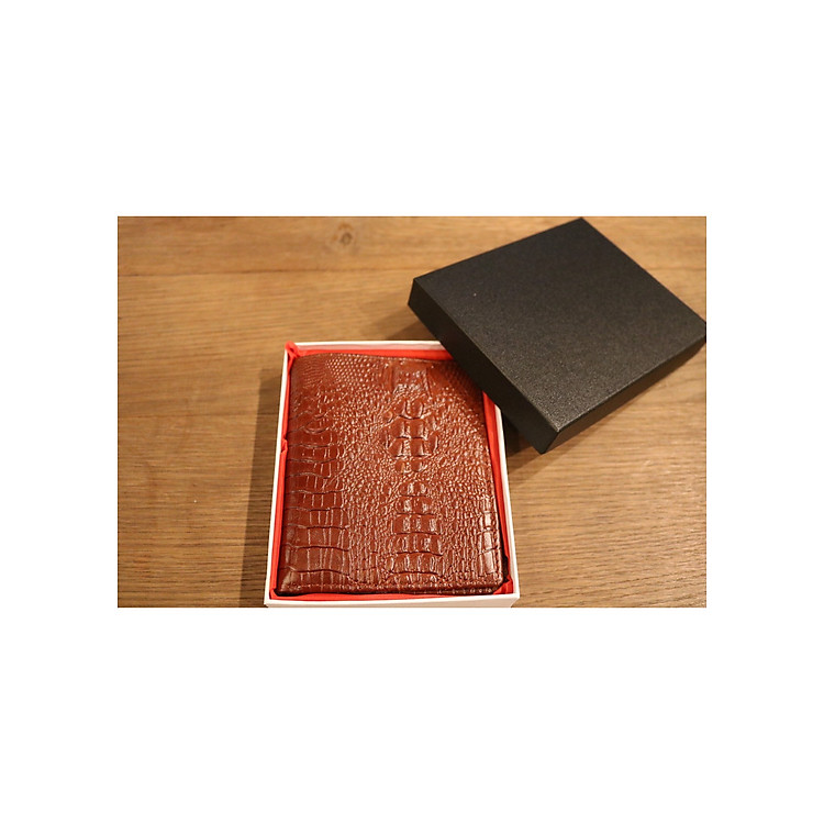 Ví Nam Đứng Da Bò Thật 100% Mềm, Dập Vân Cá Sấu