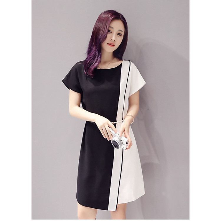 Đầm nữ phối màu da33