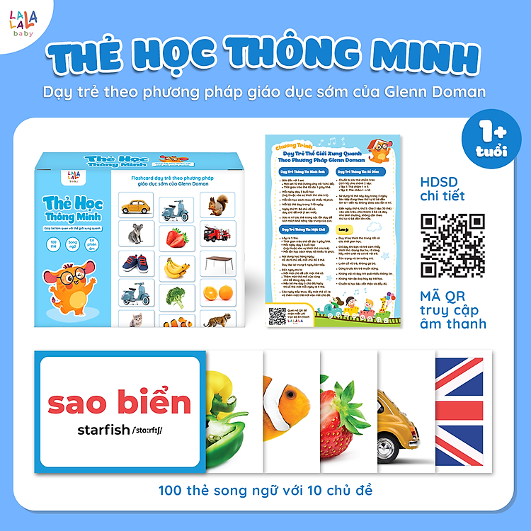 Bộ 100 Thẻ Học Flashcard Song Ngữ Chính hãng Ưu đãi - Hình ảnh 3