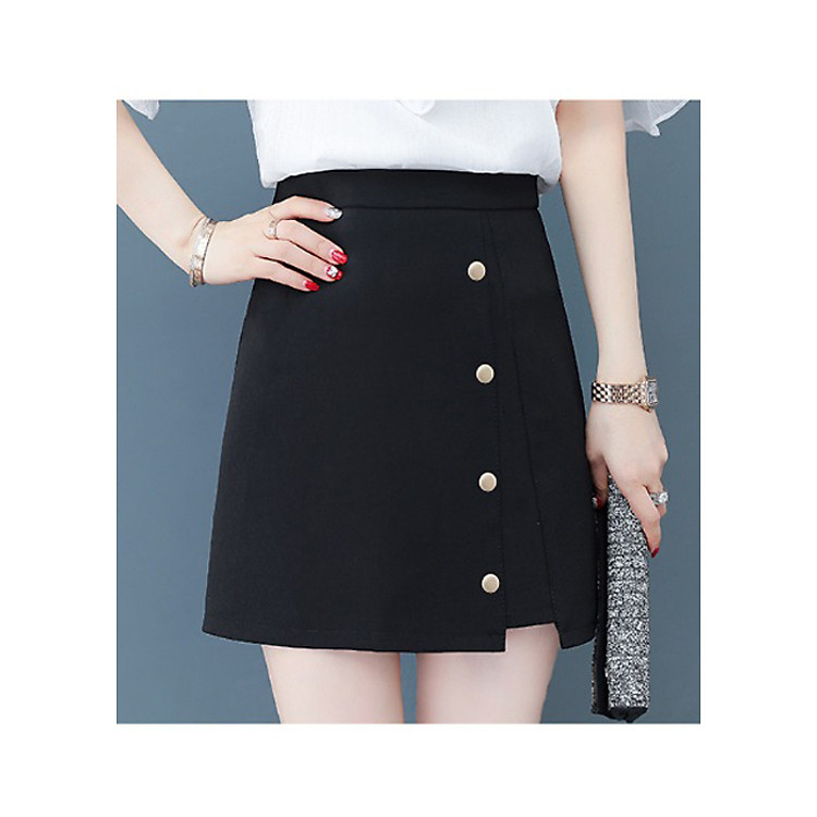Chân váy xẻ tà nút mẫu b mt296