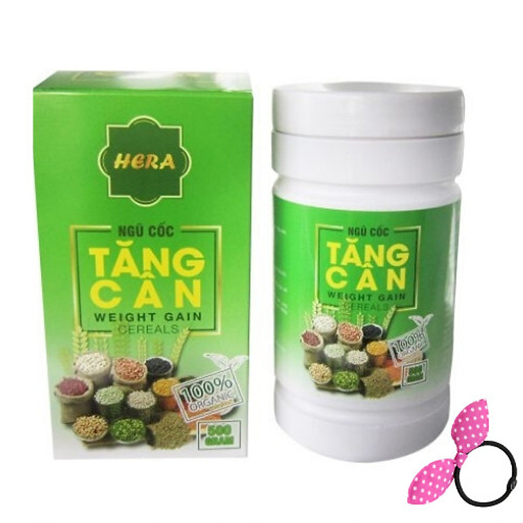 Ngũ cốc Tăng cân Hera (500g) -Bí quyết tăng cân hiệu quả dành cho người gầy - Tặng Kèm Cột Tóc Tai Thỏ Màu Ngẫu Nhiên