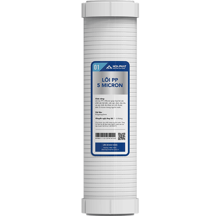 Lõi số 1 – Lõi PP 5 micron Hòa Phát - Hàng Chính Hãng