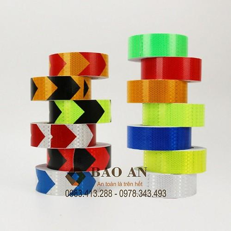 Cuộn băng dán phản quang nhiều màu bản rộng 5cm