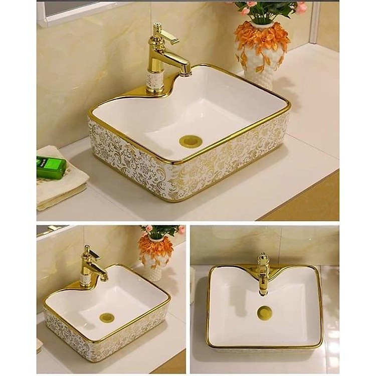 Lavabo rửa mặt-chậu rửa mặt hoa văn