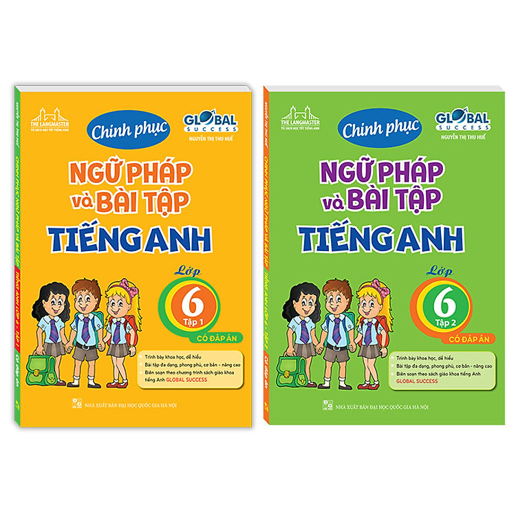Combo 2c GLOBAL SUCCESS chinh phục ngữ pháp và bài tập tiếng anh lớp 6 (CÓ ĐÁP ÁN)