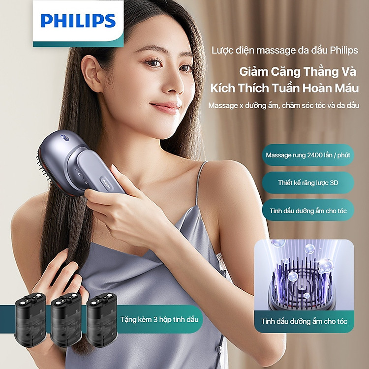 Mua Lược Điện Massage Da Đầu PHILIPS PPM1511-massage