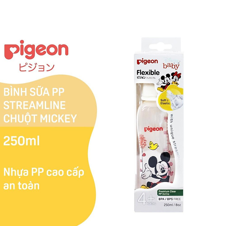 Bình Sữa PP Pigeon Hình Chuột Mickey Chính hãng Giá tốt - Hình ảnh 3