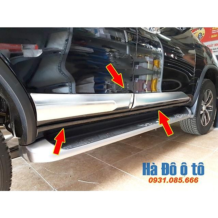 Bộ Nẹp Sườn Toyota Fortuner 2017 2018 2019 2020 2021 Mạ Crom - Nẹp Sườn Fortuner
