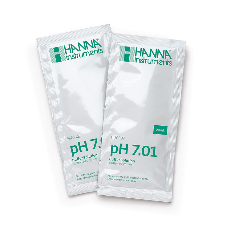 Dung Dịch Đệm Chuẩn pH7.01 Dùng Để Hiệu Chuẩn Hoặc Kiểm Tra Máy Đo pH Dạng Gói 20mL Tiện Lợi, Đảm bảo chất lượng cho mỗi lần sử dụng - 1 Hộp 25 Gói - HI70007P