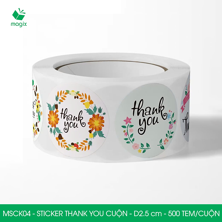Sticker Thank You Tròn (500 cái) - Ảnh 3