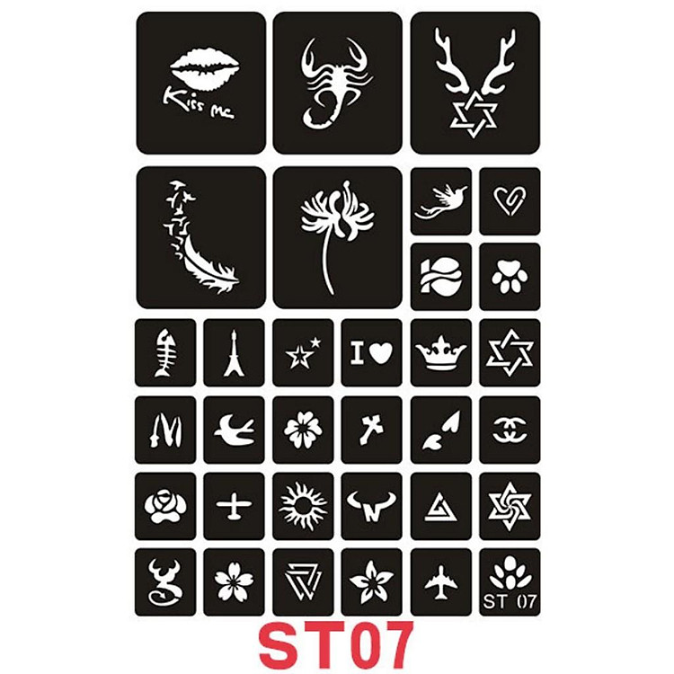 KHUÔN HÌNH XĂM HENNA TATTOO S,T,W