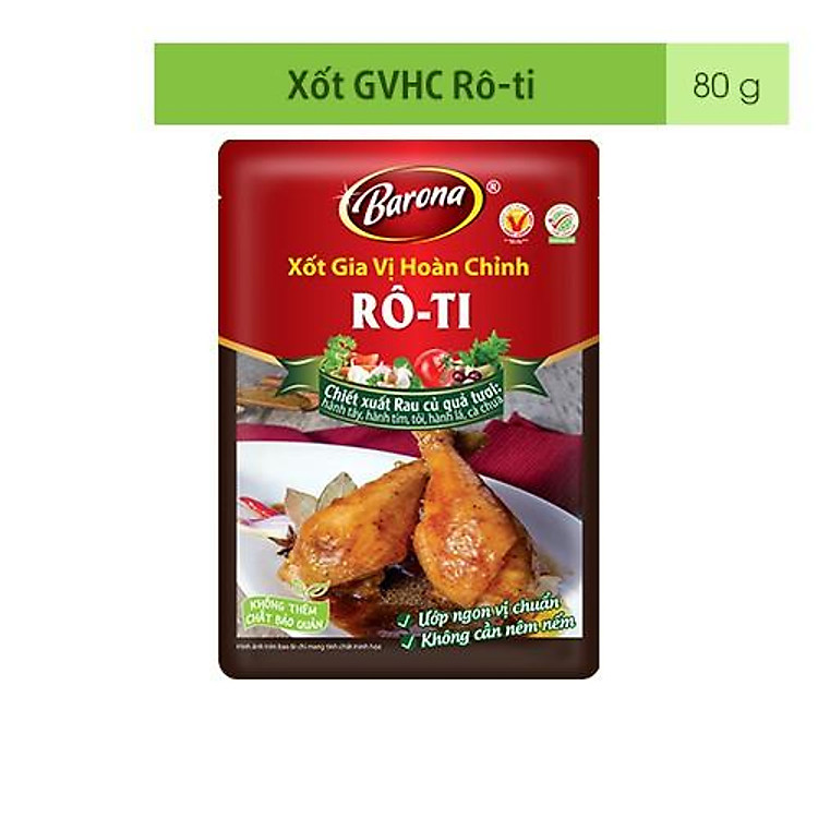 Xốt Gia Vị Hoàn Chỉnh Barona - Rô-Ti 80g