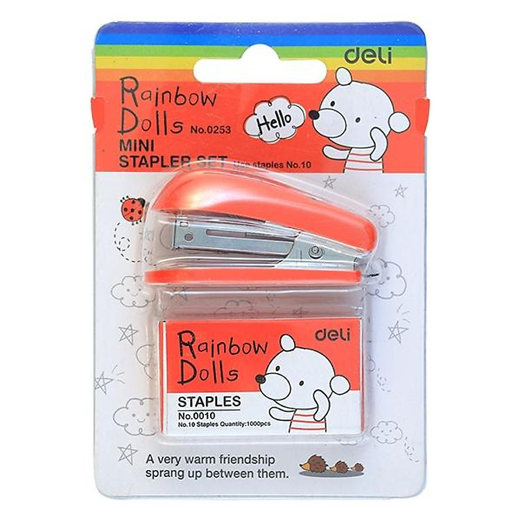 Dập Ghim Mini 10# Deli 253 (Màu đỏ)