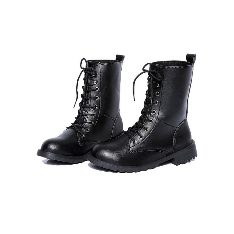 Giày boot nữ cổ cao đế thấp Rozalo RW67517