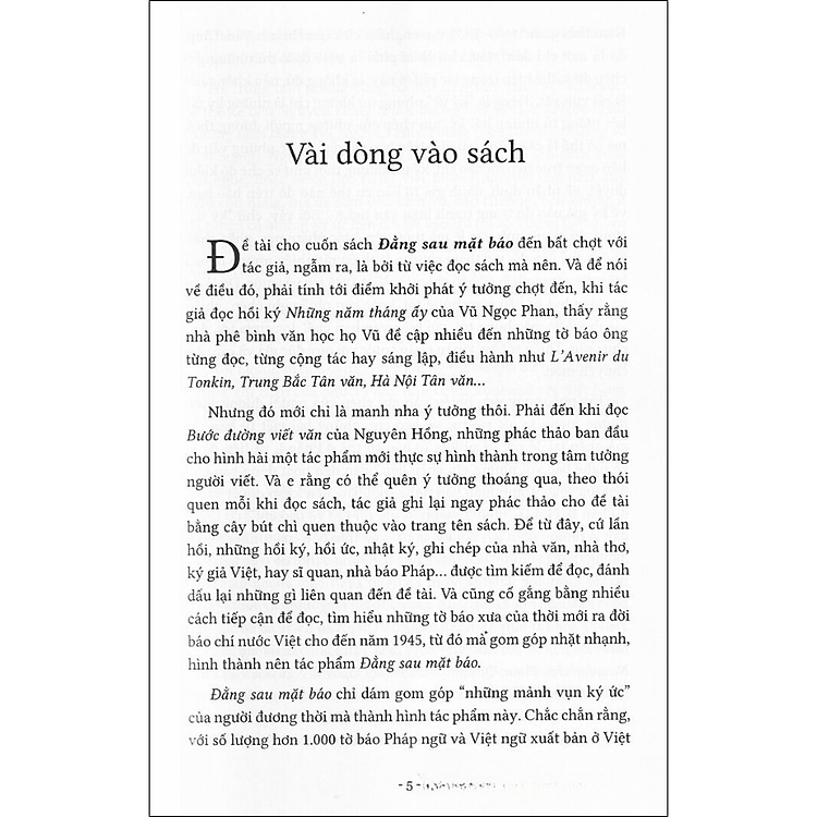 Đằng Sau Mặt Báo – Hồi Ký Chân Dung Báo Chí Việt Nam Buổi Ban Đầu Đến 1945 - Ảnh 2