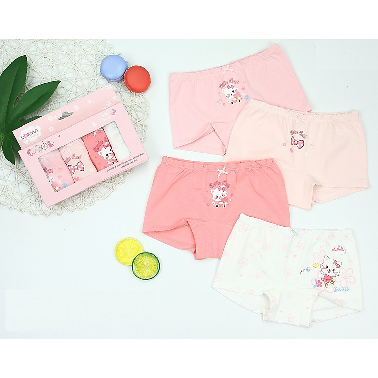 Dokma - Quần chip đùi bé gái hộp 4c (giao màu ngẫu nhiên)