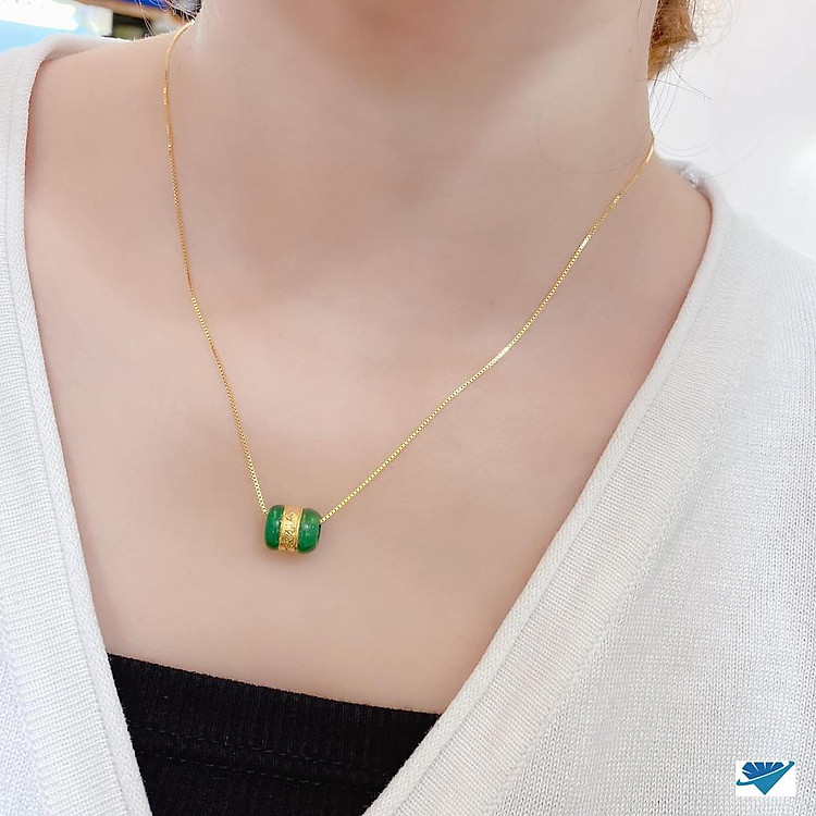 Dây chuyền nữ bạc ta si vàng mặt lu thống MS16c