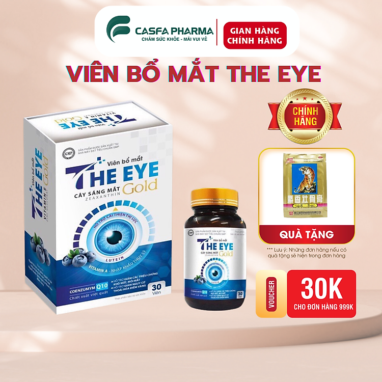 Viên uống bổ mắt THE EYE GOLD giảm nhức mỏi mắt, tăng cường thị lực hộp 30 viên