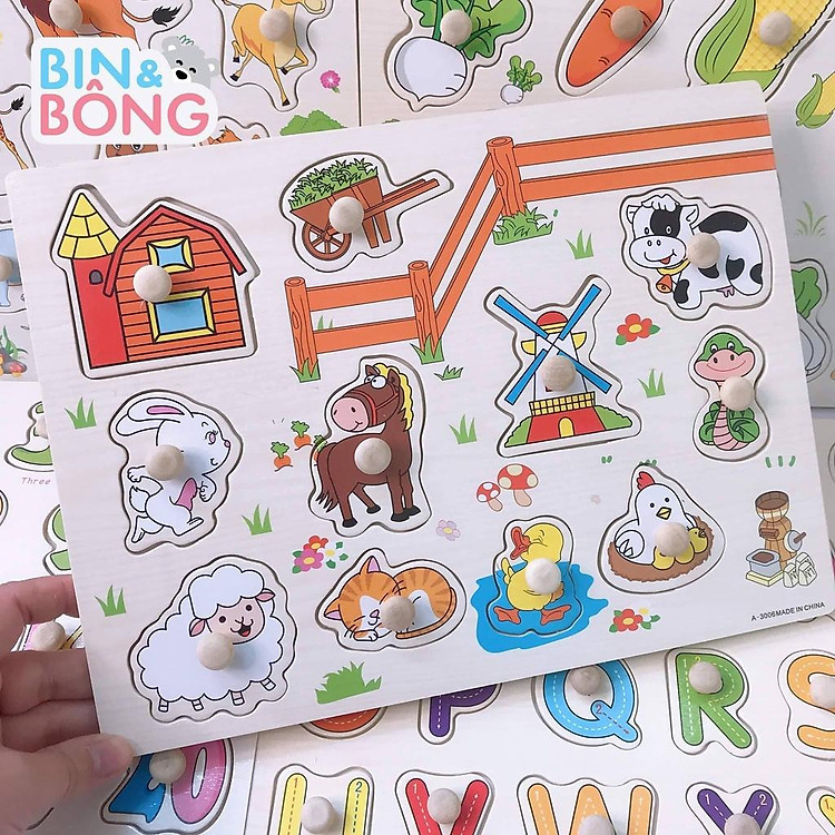 Mua Combo 5 bảng Núm gỗ cho bé Chính hãng Tiết kiệm - Hình ảnh 5