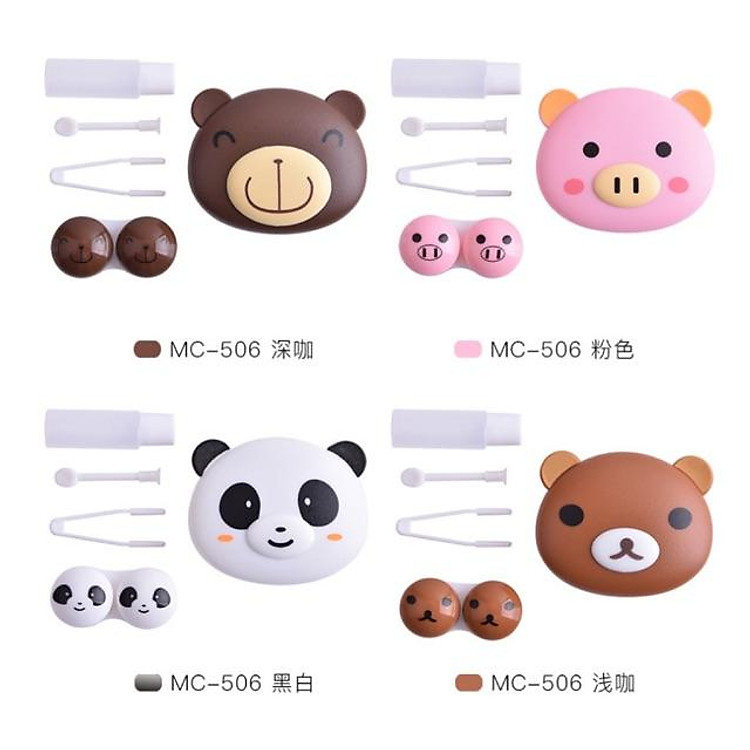 Khay đựng lens hình gấu 4 mẫu