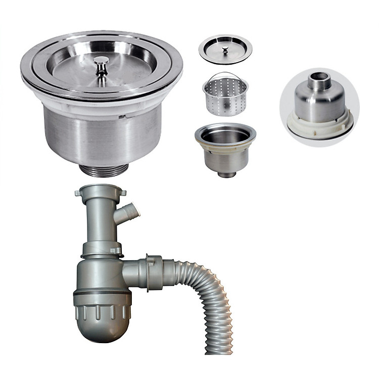 Bộ xả, xi phông chậu rửa chén phi 110