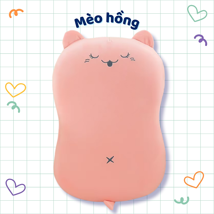 Gối bụng mèo cao cấp A 50x30x6cm - chất liệu cao su non đàn hồi chậm bảo vệ đốt sống cổ