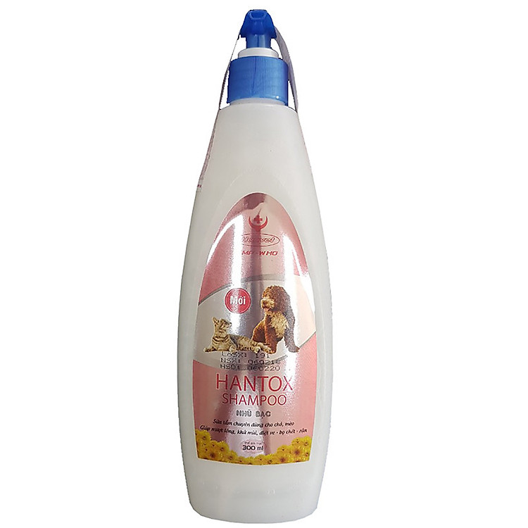 Sữa tắm cao cấp cho chó mèo mượt lông khử mùi - Hanvet shampoo premium 300ml