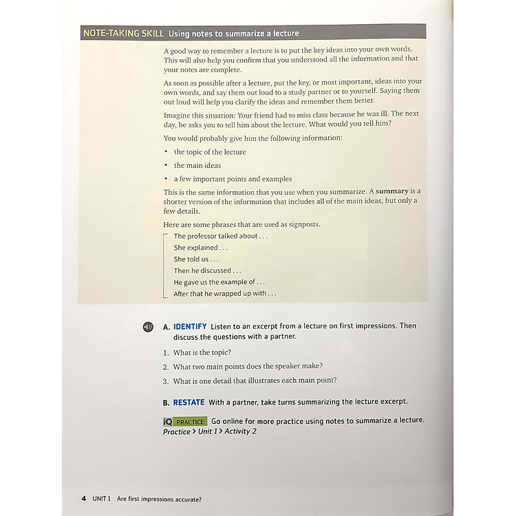 Q: Skills For Success: Level 3: Listening And Speaking Student Book With iQ Online Practice - 3rd Edition - Ảnh 4
