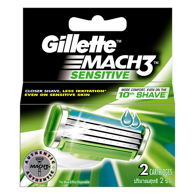 Lưỡi Dao Cạo Gillette Mach3 Sensitive (2 Lưỡi)