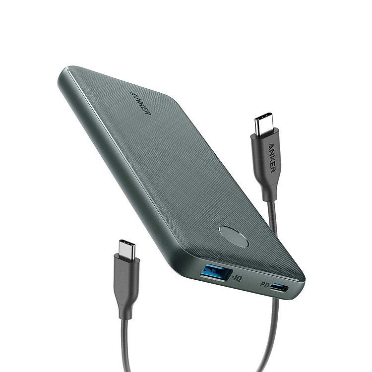 Pin Sạc Dự Phòng Tích Hợp Cổng USB Type-C In/Out Hỗ Trợ Power Delivery PD Anker PowerCore Slim PD 10000mAh - A1231 - Hàng Chính Hãng