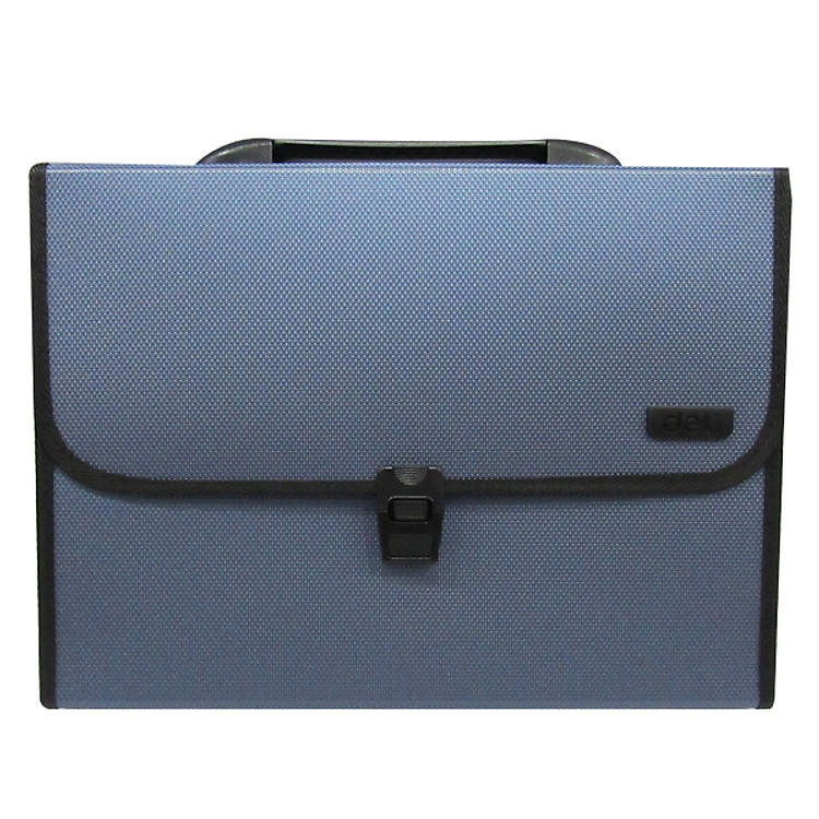 Cặp Tài Liệu Quai Sách Sần Deli 5556 – Màu Xanh