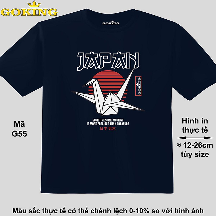 JAPAN, mã G55. Áo thun hàng hiệu GOKING siêu đẹp cho cả gia đình, công nghệ in Nhật Bản sắc nét 4K. Form unisex cho nam nữ, trẻ em, bé trai gái. Quà tặng ý nghĩa