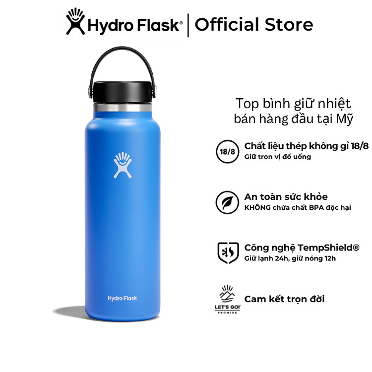 Bình giữ nhiệt Hydro Flask 40 OZ Wide Flex Cap có nắp xoáy - Hàng chính hãng(Season 2024)