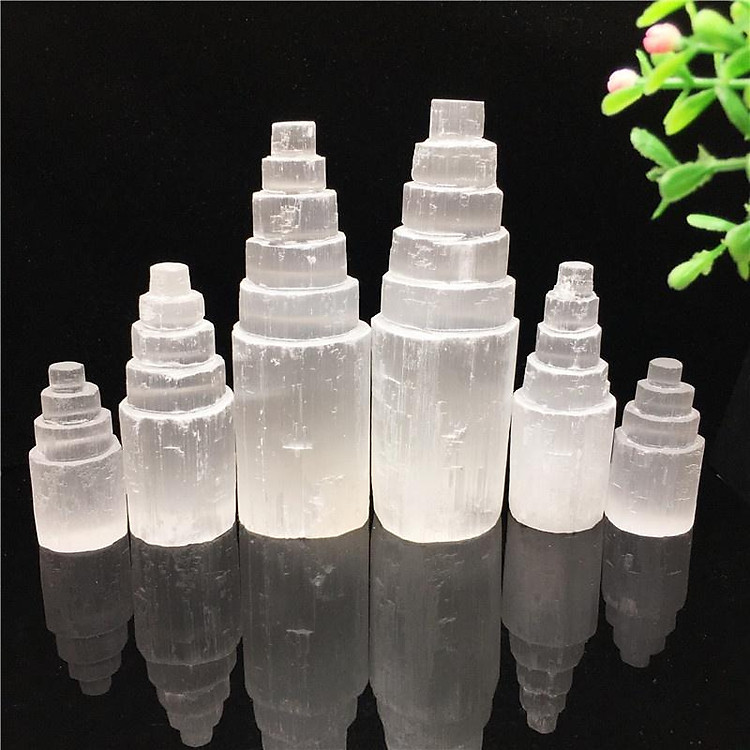 Tháp Đá Thanh Tẩy Selenite 6.5cm (D35)