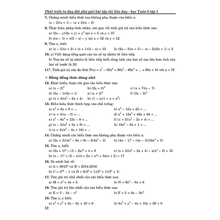 Phát Triển Tư Duy Đột Phá Giải Bài Tập Tài Liệu Dạy Và Học Toán - Lớp 8 (Tập 1) - Ảnh 4