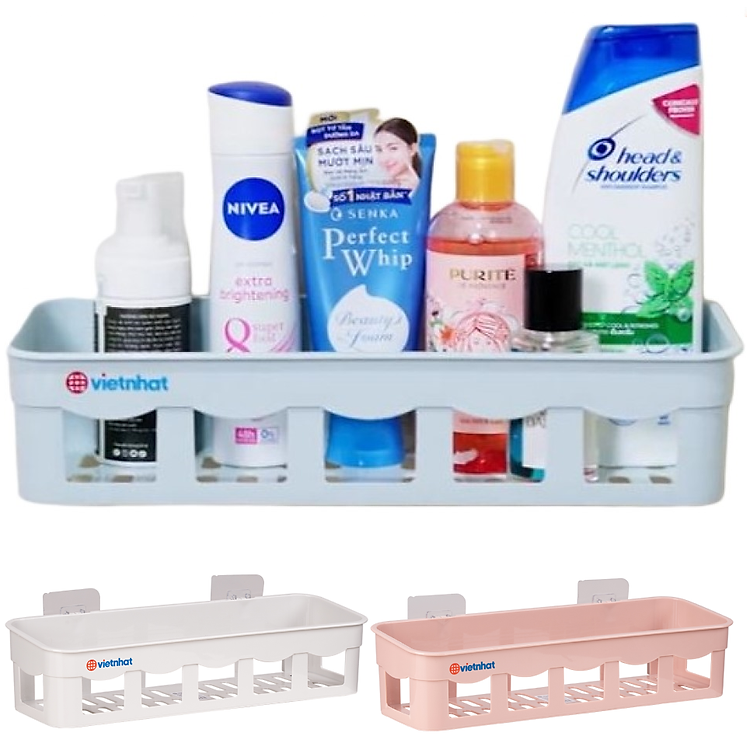 Khay Đựng Đồ Nhà Tắm Dán Tường Việt Nhật Size Đại, Kệ Nhà Tắm Phòng Bếp Dán Tường Kệ Đựng Mỹ Phẩm Gia Vị (5701)