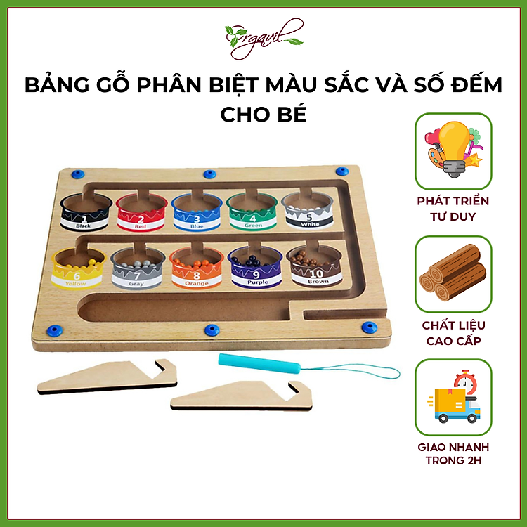 Mua tại Lazada: Bảng gỗ Montessori phân biệt màu sắc và số Chính hãng Tiết kiệm